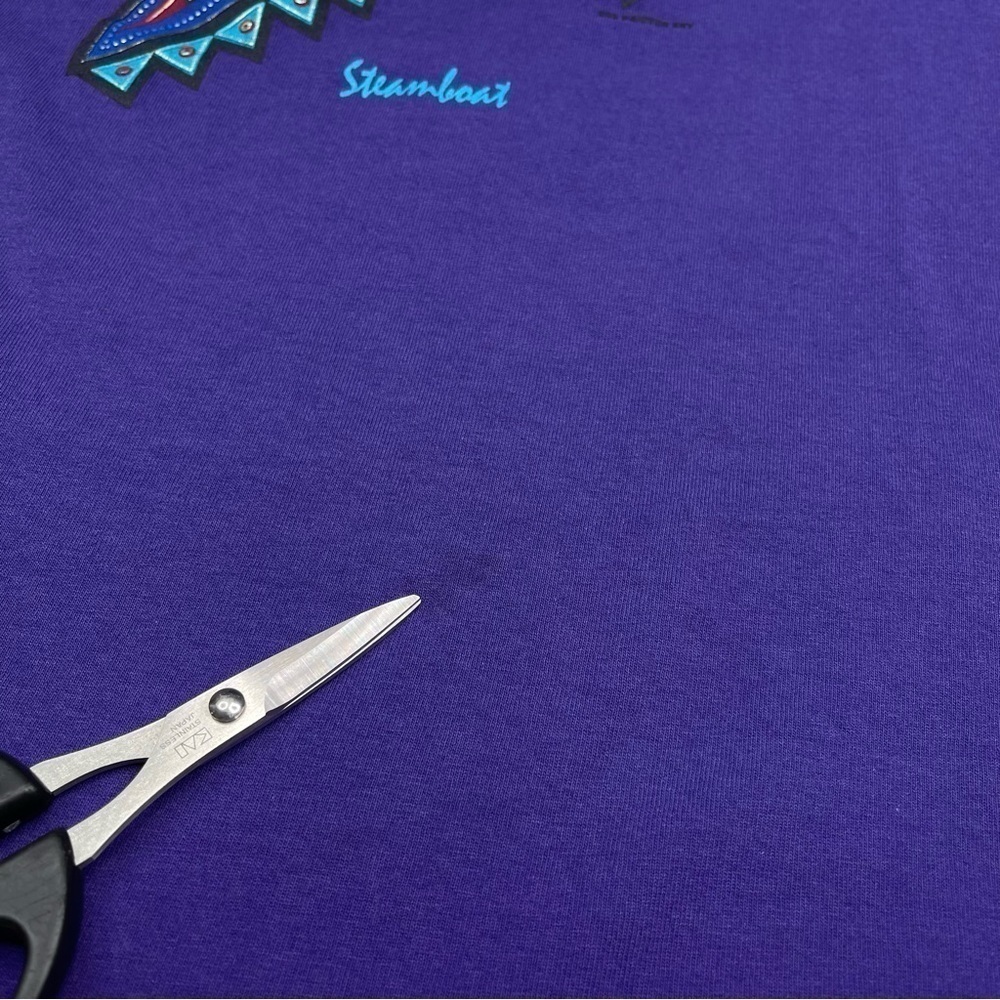 Vintage Gildan Tee Horse Equestrian Tribal Feather Purple Western Southwest - Picture 10 of 13